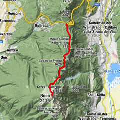 Vom Mendelpass  zum Gipfel des Monte Roen
