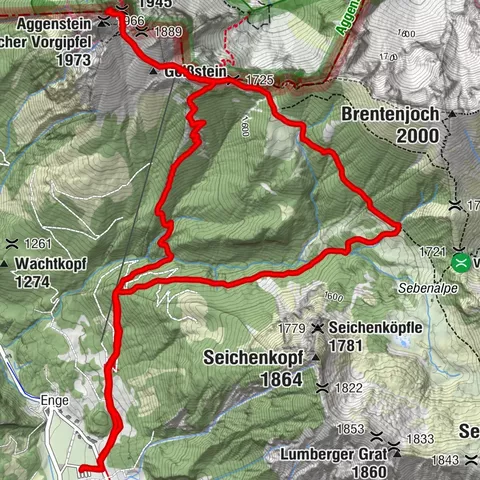 Ö-Aggenstein über Bad Kissinger Hütte ab Grän
