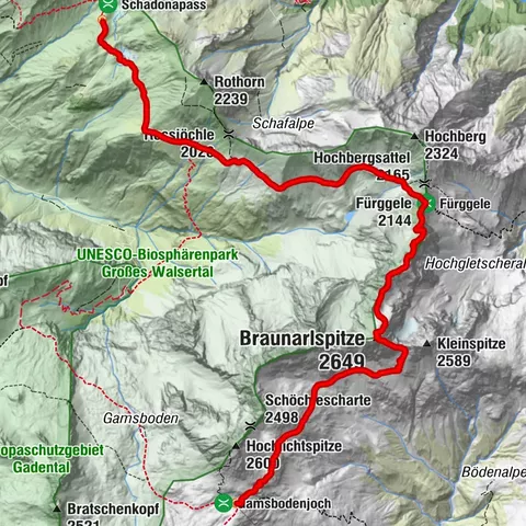 Bieberacher Hütte via Braunarlspitze -Göppingerhütte