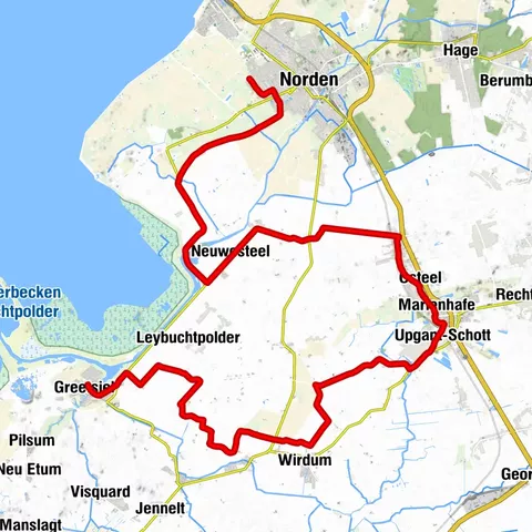 Nordseeküsten-Radweg Etappe 03 - Greetsiel bis Norden-Norddeich