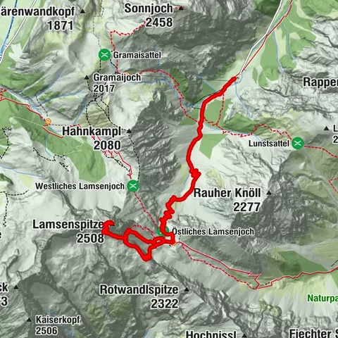 Lamsenjochspitzeüber Brudertunnel