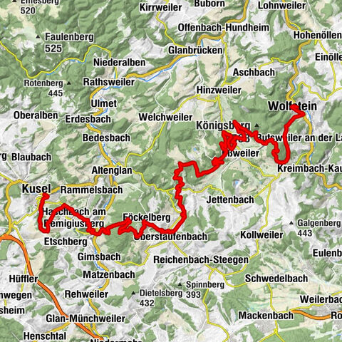 Remigius hiking trail - entire route (Kusel near Rothselberg - connection to the Palatinate Ridgeway)