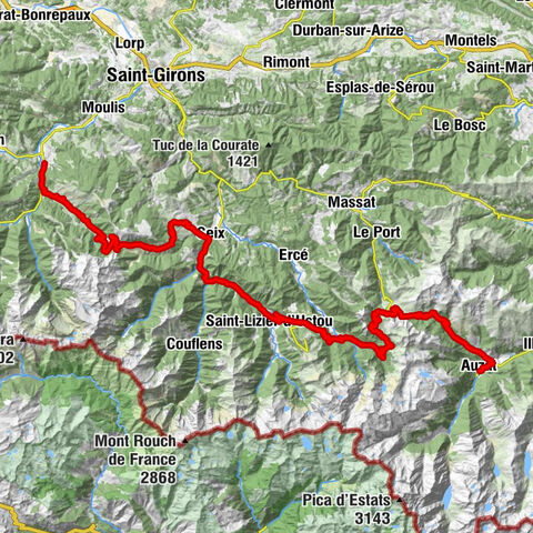 Circuit cyclosport 11 - Le cyclotour de l'Ariège - Etape 2 de Castillon-en-Couserans à Auzat