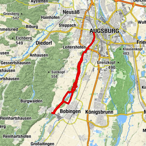 Mit dem E bike entlang der Wertach