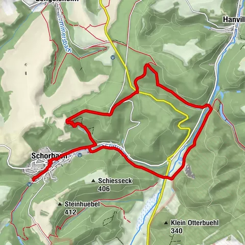Excellence trail 12: Around the waterfalls and ossuary of Schorbach