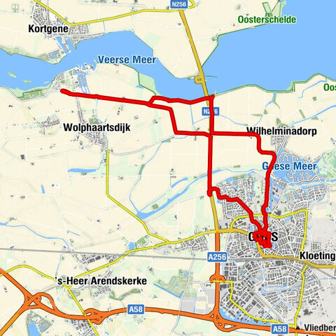 Camper park Veerse meere to Goes round trip