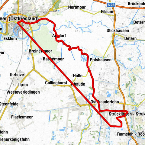 Von Strücklingen nach Leer über Amdorf und die Pünte