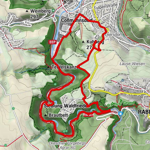 Freital, Wanderung durch den Rabenauer Grund, Rabenauer Mühle, Semmelsteig und zurück