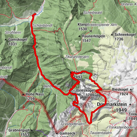 RAX Hinternaßwald Reißtalklamm Bärenlochsteig Habsburghaus Kaisersteig retour 01.08.2017