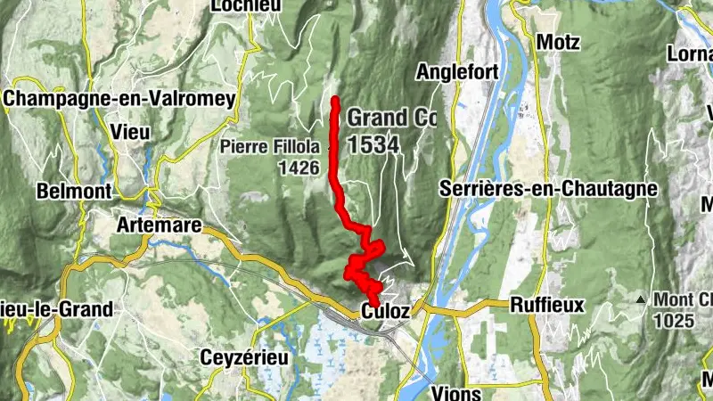 Running trail: climb of the Grand Colombier from Culoz