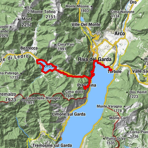 Torbole, Ponale, Ledrosee, Pregasina, Torbole