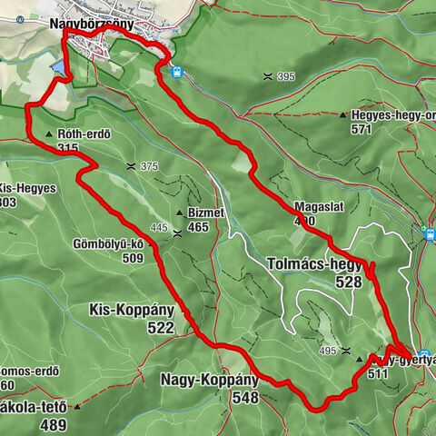 Nagybörzsöny - Nagyirtás - Nagy Koppány - Gömbölyű hegy - Nagybörzsöny. Lokival