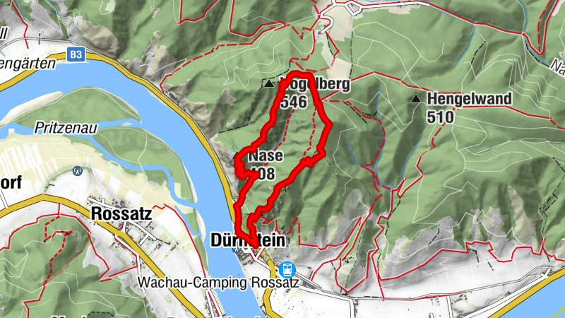 Dürnstein - Vogelbergsteig - Starhembergwarte