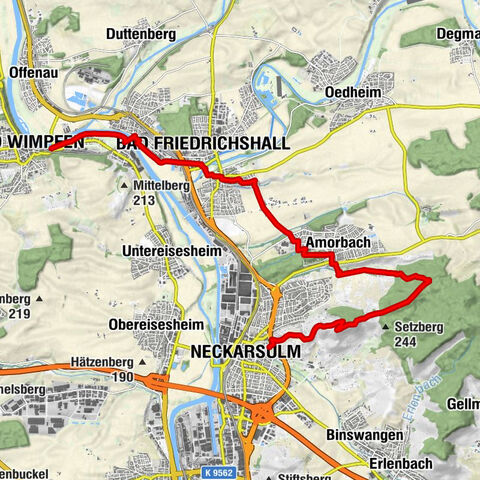 Neckarweg: Bad Wimpfen - Neckarsulm