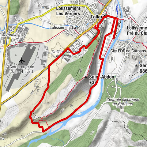Saint-Abdon - Tallard mountain bike route