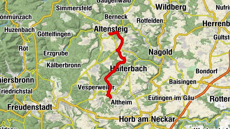 Klosterroute Nordschwarzwald Etappe 6: Altensteig - Waldachtal-Salzstetten