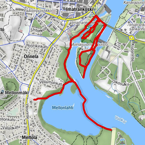 The geological trail of Imatra Kruununpuisto park