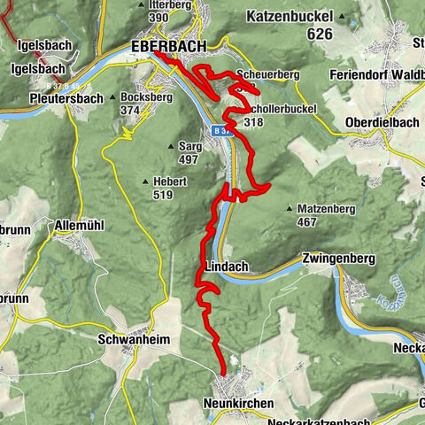 Neckarsteig Etappe 5 Eberbach - Neunkirchen