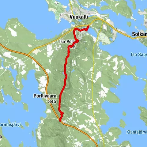 UKK trail from Rönkkö to Sports Institute 12 km, Vuokatti