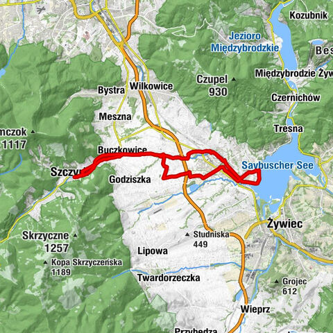 Nr.6 Szczyrk  Dolina Zylicy Buczkowice Rybarzowice Lodygowice Zarzecze Jez.Zywieckie Szczyrk