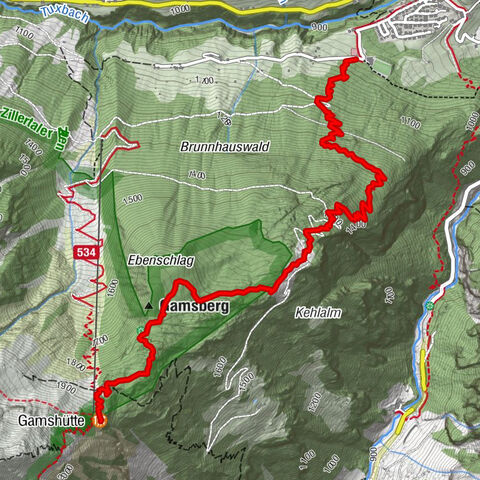 Gamshütte von Finkenberg aus