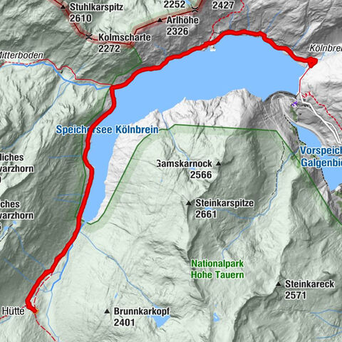 Kölnbreinspeicher bis Osnabrücker Hütte