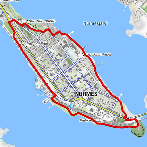 Rantaraitti beach route around the old Nurmes Kauppala