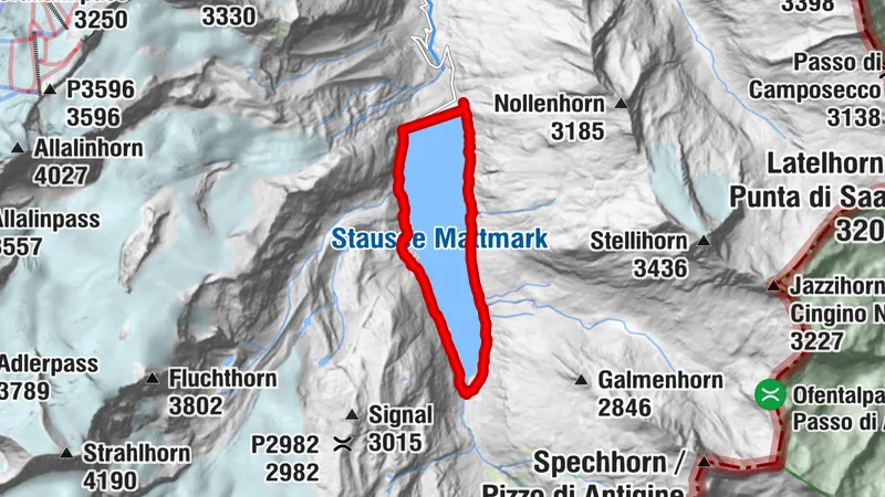 Around the Mattmark Reservoir in the Saastal