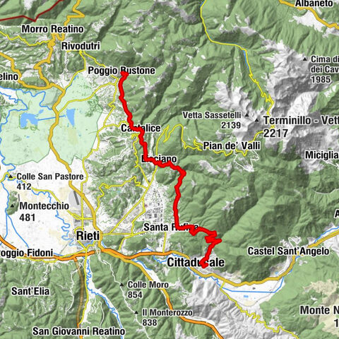 Erzengel Michael Weg, Etappe 1: Poggio Bustone - Cittaducale