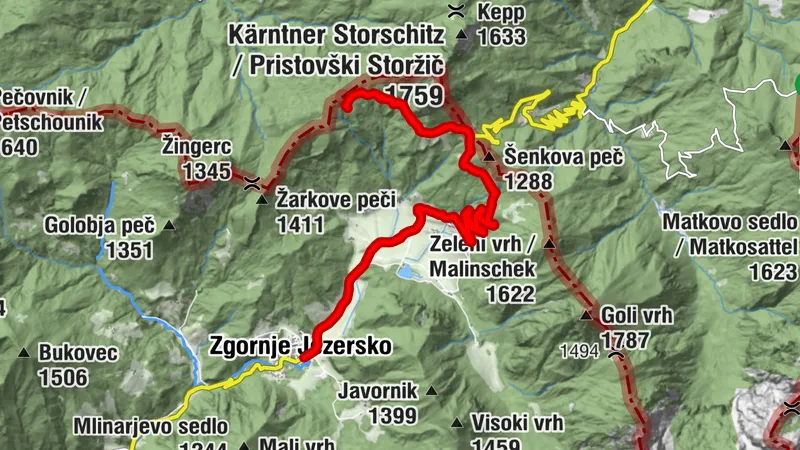 Cycling route Zgornje Jezersko–Ankova planina–Zgornje Jezersko