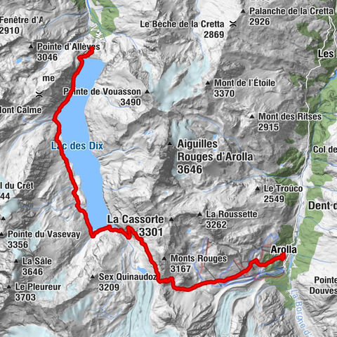Tour du Val d’Hérens: Grande Dixence dam to Arolla (stage 2)