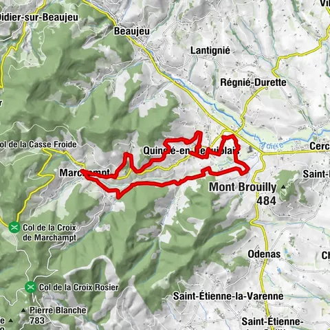 B8 Mountain Bike Tour from Quincié-en-Beaujolais to Marchampt