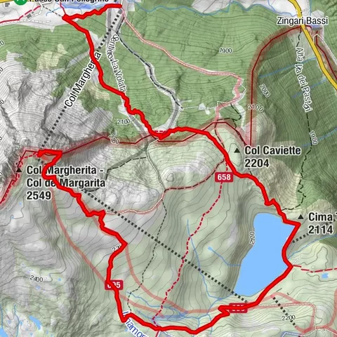 Col Margherita - Geological Trail - Lake Cavia - San Pellegrino Pass