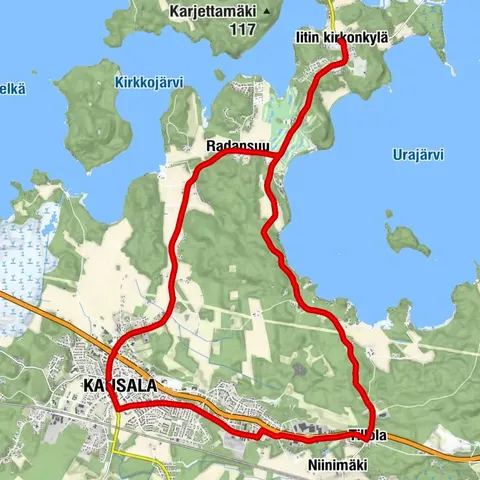 Kausala-Iitti Kirkonkylä-Kausala 20 km