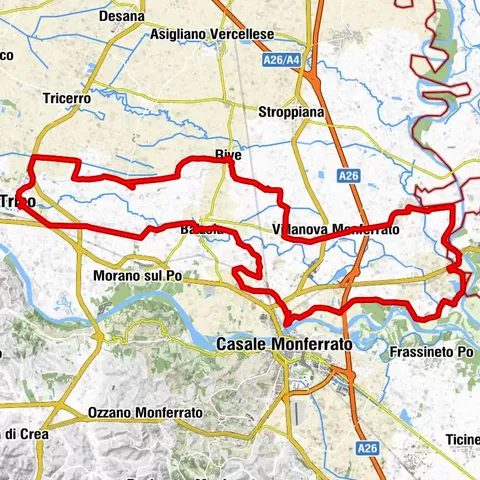 Cycling between the Sesia and Po rivers