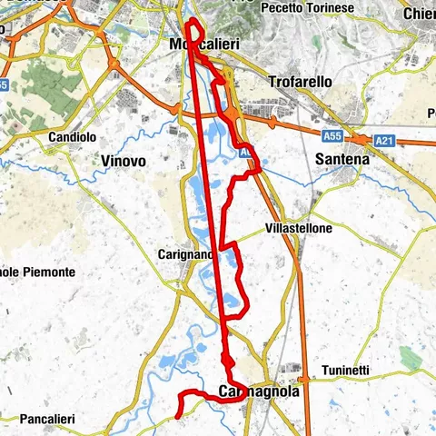 Along the Po from Racconigi to Moncalieri