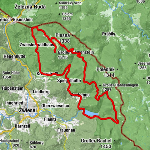 MTB Zwiesler Waldhaus - Gr. Falkenstein - Ruckowitzschachten - Albrechtschachten - Hochschachten - Trinkwasserspeicher Frauenau - 28.07.18