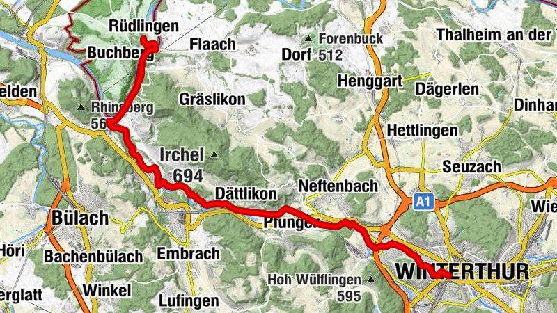 Tössegg - Klettgau - Path