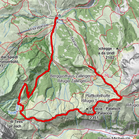 Saltria - Platkofelhütte - Malknechthütte - Saltria Rundwanderung