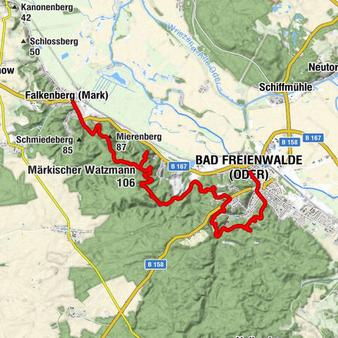 Falkenberg (Mark) - Paschenberg - Märkischer Watzmann - Bad Freienwalde (Oder)