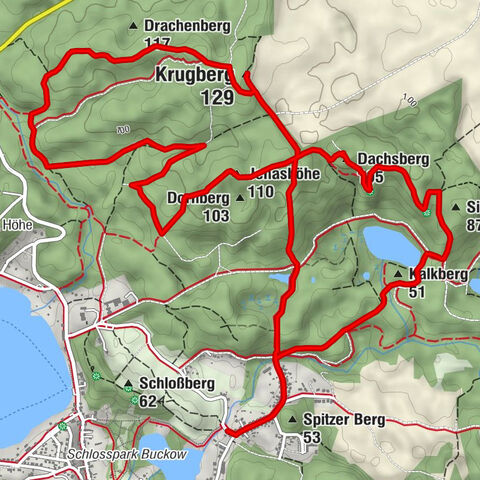 Buckow (Märkische Schweiz) - Dachsberg - Krugberg - Jenashöhe