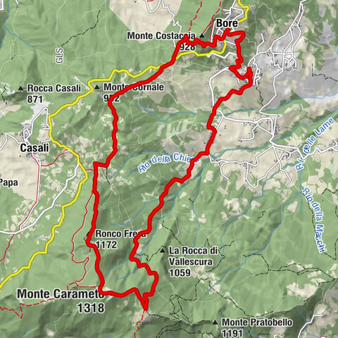 Bore - Monte Costaccia - Ronco Frera - Monte Carameto