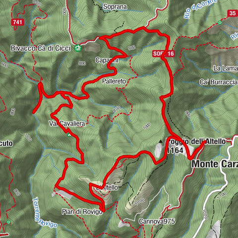 Palazzuolo sul Senio - Poggio dell'Altello - Val Cavaliera - Cascata del Rio Rovigo