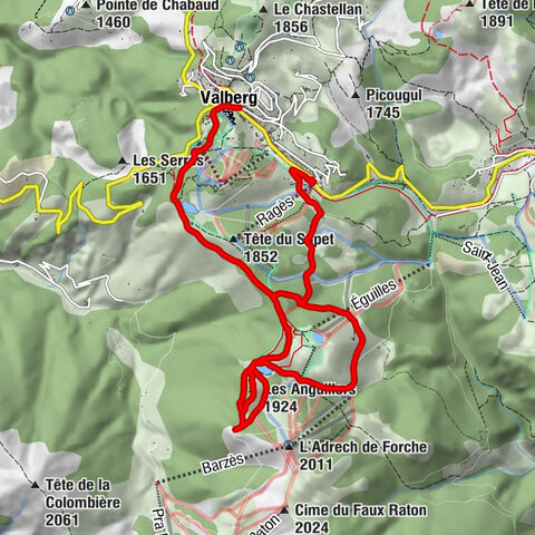 Péone - Mont Cinibières - Les Anguillers - Valberg