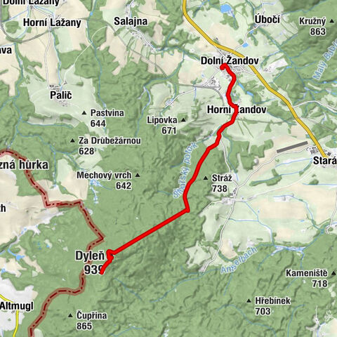 Dolní Žandov - Horní Žandov - Dyleň