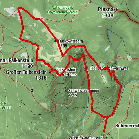 Lindberg - Großer Falkenstein - Kleiner Falkenstein - Ruckowitzberg
