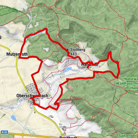 Oberschwarzach - Forellenhof - Handthal - Stollberg