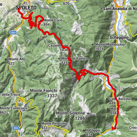 Spoleto - Monte Luco - Forcella di Castelmonte - Ferentillo