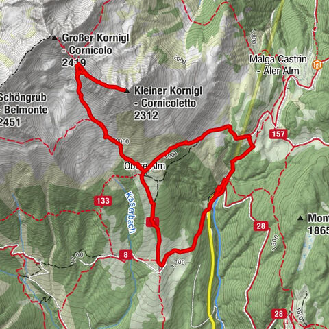 Laurein - Lauregno - Cloz Alm - Malga di Cloz - Kleiner Kornigl - Cornicoletto - Sankt Pankraz - San Pancrazio