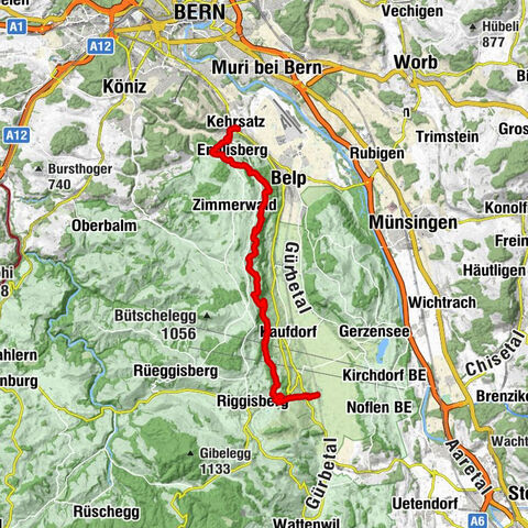 Gürbetaler Höhenweg (Switzerland Mobility 380) - Beware detour